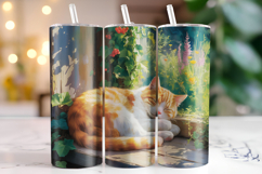 Sleeping Cat Tumbler Wrap | Sublimation | Tumblers Product Image 1