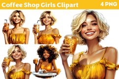 Coffee Shop Girls Clipart PNG Product Image 1