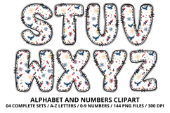 4th July Alphabet png clipart, independence letters doodle Product Image 4