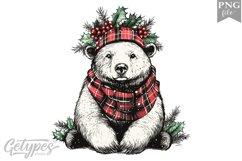Christmas Bear Clipart Design - High Quality 300 Dpi Product Image 1