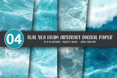 Teal Sea Foam Abstract Digital Paper Product Image 1