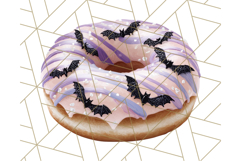 Realistic Halloween Donut Clipart PNG, Spooky Cute Sweets Product Image 3