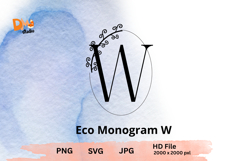 Eco Monogram Minimal Nature- Inspired Letter Set PNG SVG JPG Product Image 1
