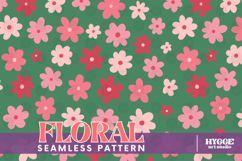 Retro Flowers Seamless Pattern Floral Png Sublimation Daisy Product Image 1
