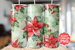 Christmas Flowers Tumbler | Christmas Tumbler Wrap Product Image 1