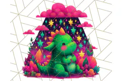 Cute Fantasy Dragon Clipart PNG, Bold Baby Dragon Clip Art Product Image 3