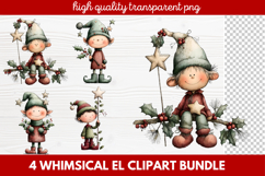 Whimsical Elf Clipart | Cute Christmas Elf PNG Illustration Product Image 1