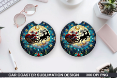 Car Coaster Sublimation| Christmas Coaster PNG Design Product Image 1