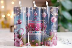 Merry Christmas Crown Tumbler Wrap | Christmas Wrap Product Image 1