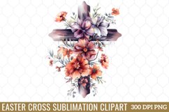 Easter Cross Sublimation Clipart Product Image 1