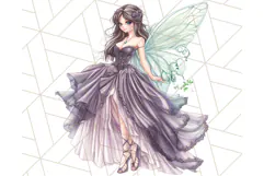Gothic Fairy & Potion Clipart, Dark Fantasy PNG Printable Product Image 3