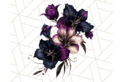 Gothic Floral PNG, Dark Aesthetic Flowers Clipart Print Product Image 3