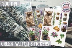 Witch sticker Sheet Green Magic Props Spell Herbs Halloween Product Image 1
