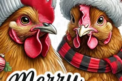 Merry Chickmas PNG, Cute Chicken Christmas Sublimation Product Image 5
