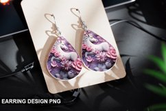 3D Unicorn Earrings Teardrop Sublimation - Unicorn Earrings Product Image 1