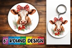 Festive Holiday Cow Keychain Charm Product Image 1