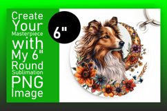 Chic Dog Pattern Sublimation Circle Keychain Product Image 1