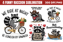 Funny Raccoon Sublimation PNG Product Image 1