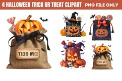 Halloween Trick Or Treat Bag Clipart PNG Product Image 1