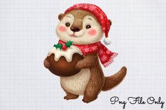 Woodland Christmas Watercolor Clipart PNG Product Image 1