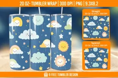 Day And Night Tumbler Wrap Designs, Sublimation Wrap Product Image 1