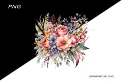 Watercolor Pastel Flowers Clipart, Wedding Flowers Clipart Product Image 1