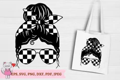 Race Life Messy Bun PNG File, Sublimation Designs svg Product Image 3