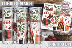 Sublimation Tumbler WRAP Christmas Design Quote Watercolor Product Image 1