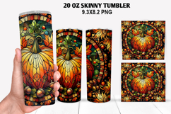 Pumpkins Skinny Tumbler 20oz Wrap Design, Halloween Tumbler Product Image 1
