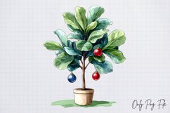Cozy Christmas Houseplant Clipart PNG Product Image 1