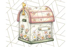 Pink Cottagecore Garden PNG Clipart, Vintage Floral Art Product Image 3