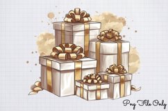 Gold and Black Christmas Clipart PNG Product Image 1