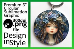 Bright Round Design Keychain Template , Fairy Product Image 1