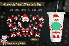 Santa Claus with gifts svg, Full Wrap Venti Cold Cup 24 oz Product Image 1