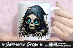 Hooded Skeleton Reaper Clipart Sublimation PNG Product Image 1