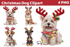 Christmas Dog Clipart Bundle PNG Product Image 3
