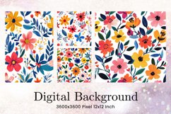 Flower Pattern Background Wallpaper Digital Paper_23 Product Image 1