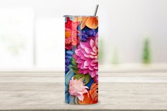 Seamless 3D Floral Tumbler PNG Wrap Product Image 2