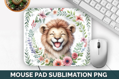 Lion Mouse Pad, Cute Animal Mouse Pad PNG, Animal Lover Gift Product Image 1