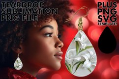 Summer Blossom Glitter Teardrop Earring Sublimation Product Image 1
