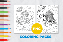 House on a turtle Coloring Pages | Coloring book Product Image 1
