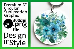 Sublimation Design Round Keychain Floral PNG Product Image 1
