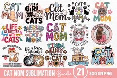 Cat Mom Sublimation Bundle PNG Product Image 1