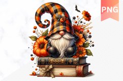 Halloween Gnome Books Sublimation - Halloween Clipart PNG Product Image 1