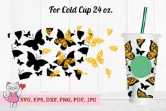Butterfly Tumbler svg for Full Wrap Venti Cold Cup 24 oz Product Image 4