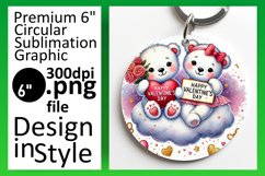 Artful Keychain Circle Design Template , Valentine Bear Product Image 1