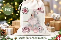 Pink Christmas Santa Sack, Christmas Ballerina Santa Sack Product Image 1