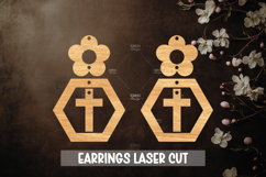 Cross Earrings Laser Cut SVG I Christian Cross Earrings Product Image 1