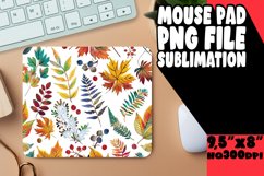 Cozy Autumn Watercolor Mouse Pad with Patterns Product Image 1