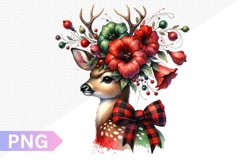 Christmas Deer Sublimation - Clipart PNG Design Product Image 1